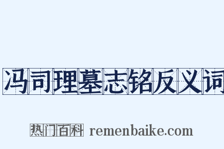 冯司理墓志铭反义词是什么意思的图片